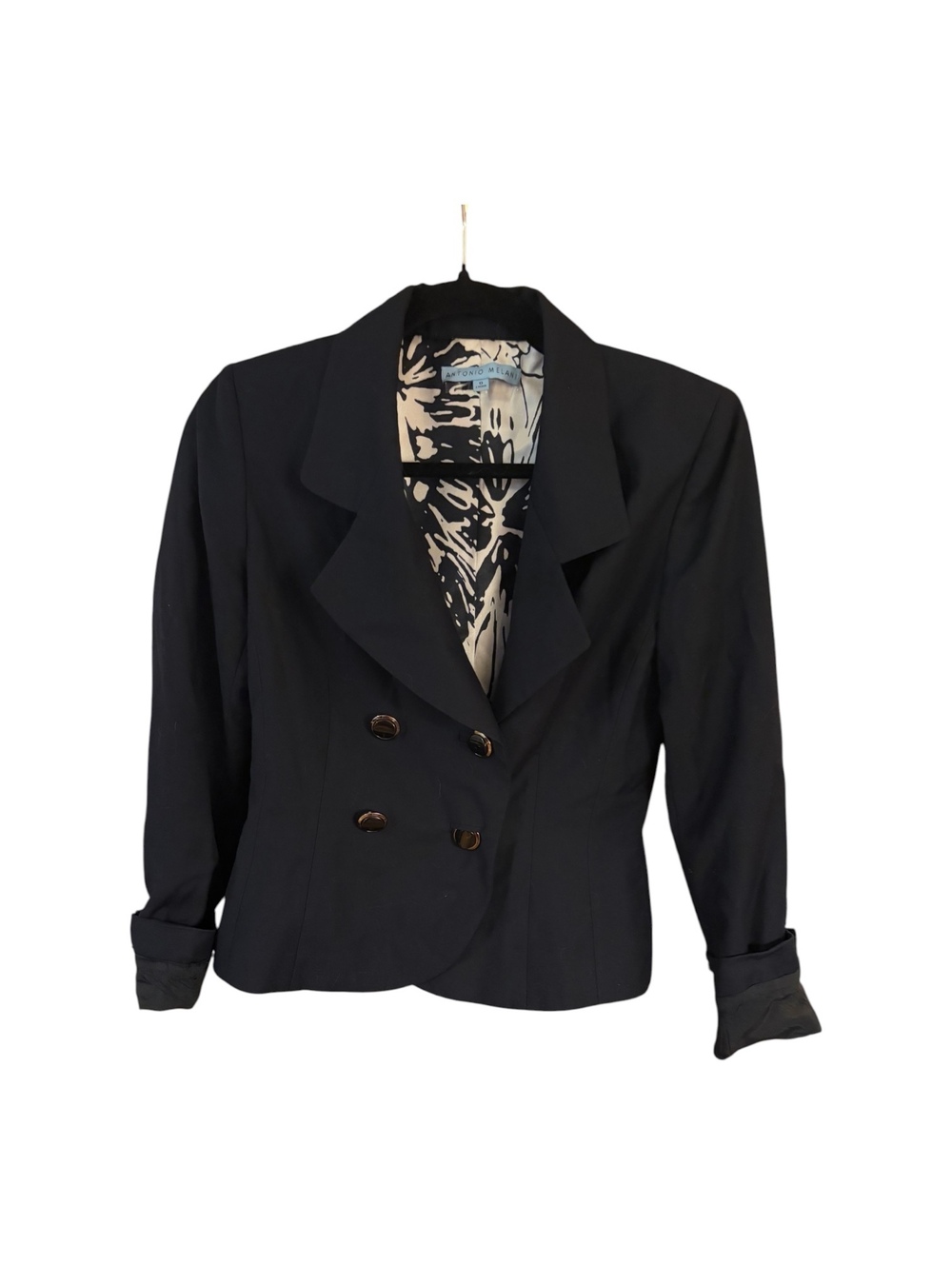 Antonio Melani Women's Black Double-Breasted Blazer Size 0